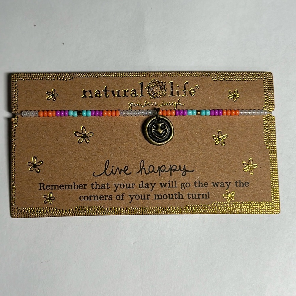 Natural Life Giving Beaded Bracelet - Live Happy - #1007